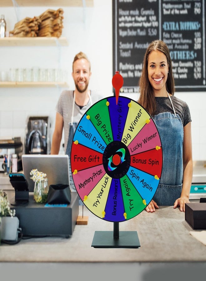 Gelabur Prize Wheel Spinner with Stand -12 Inch Spinning Wheel for Prizes, 12 Slots Color Spin The Wheel Game, Carnival Prize Wheel for Trade Show, Party Games, Casino Games - Image 2